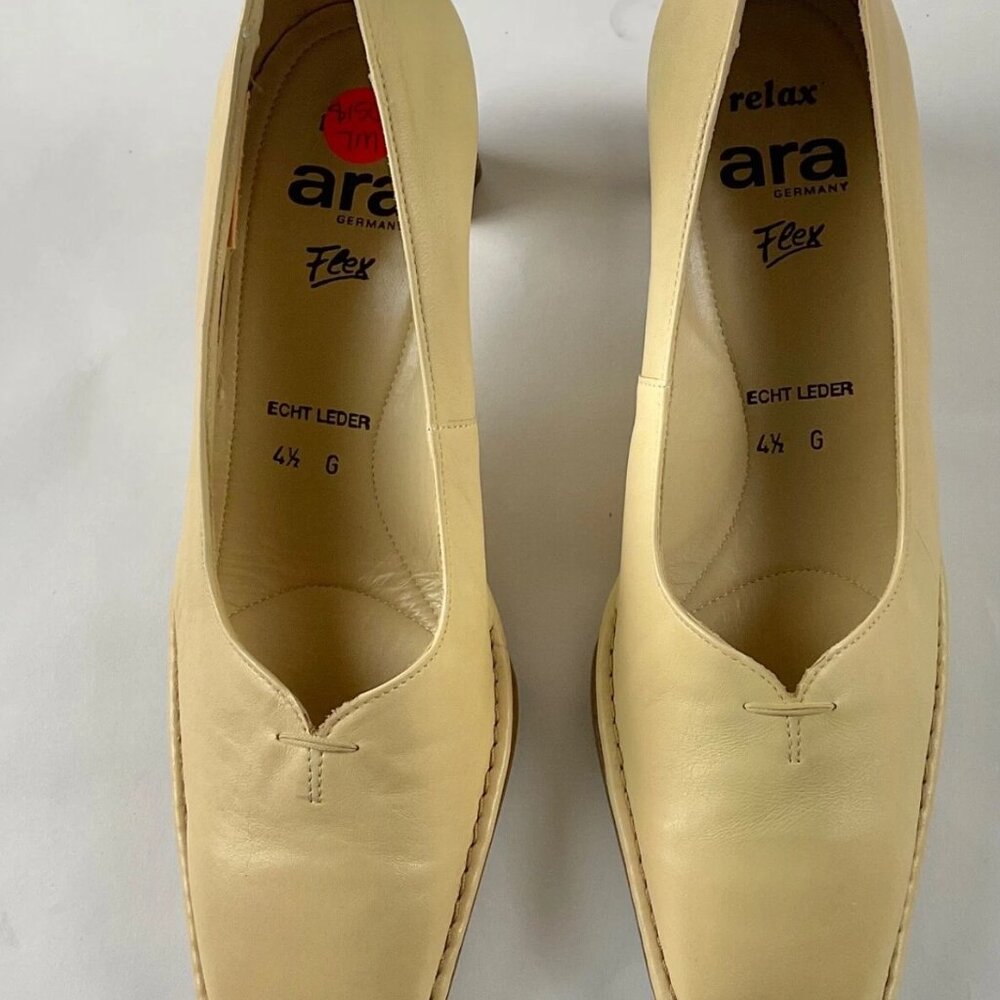 Ara brand, beautiful genuine leather shoes pumps, beige color, size 7 US (37 EU) - Picture 2 of 6